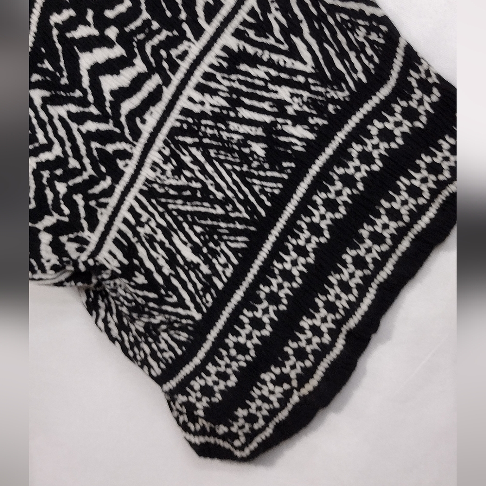 Bila Artsy Open Front Kimono Women's M/L Black White Festival Boho Coastal Retro - Picture 3 of 8
